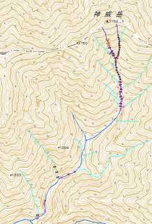 カムイ岳南面直登沢遡行図[image/png:122kB]