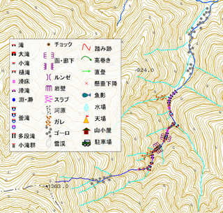 オムシャヌプリ東峰東面直登沢遡行図[image/jpeg:294kB]