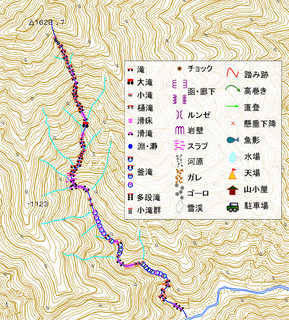 札内中岳南東面直登沢遡行図[image/jpeg:295kB]